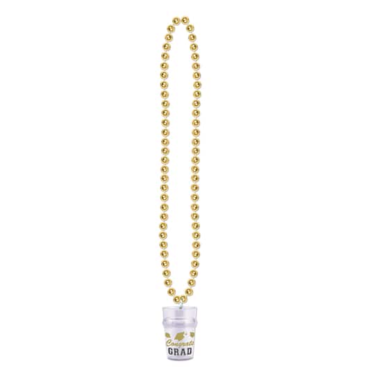 Beistle Grad Beads with Glass, 3ct. in Gold | 33" | Michaels®